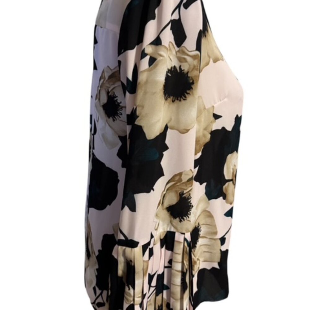 BANANA REPUBLIC FLORAL PRINT BLOUSE w/GORGEOUS PLEATED SLEEVES SMALL/PETITE #9 - Picture 3 of 8